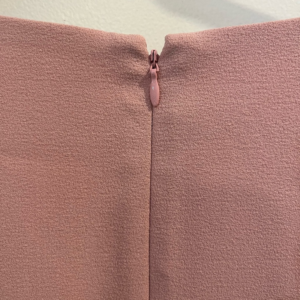 Eliza J Bell Sleeve Crepe Shift Dress Sz 14 Blush Pink Midi Length V Neck - Picture 9 of 14